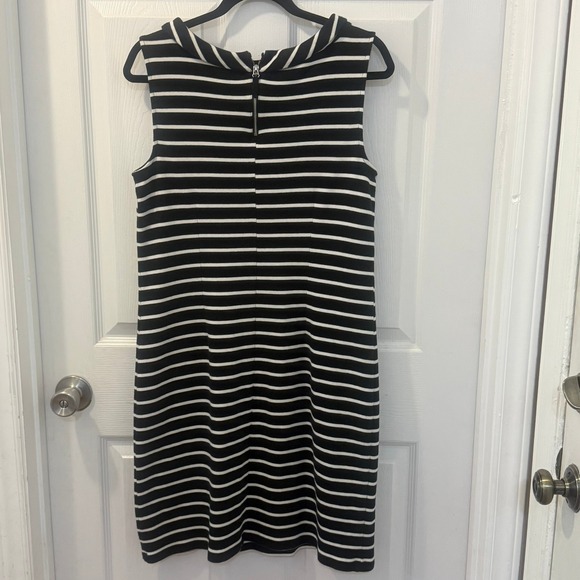 Talbots Large Sleeveless Mockneck Striped Knit Shift Dress Career Casual - Picture 6 of 9